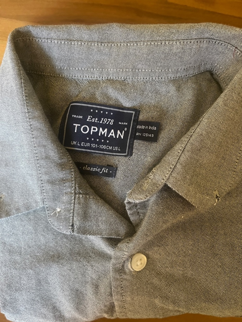Topman Classic Fit Men's Heather Gray Button-Down Shirt